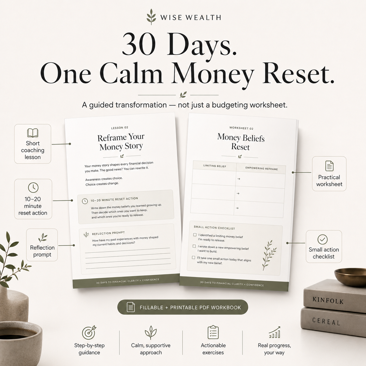 30-Day Money Reset Workbook | Fillable & Printable Budget PDF