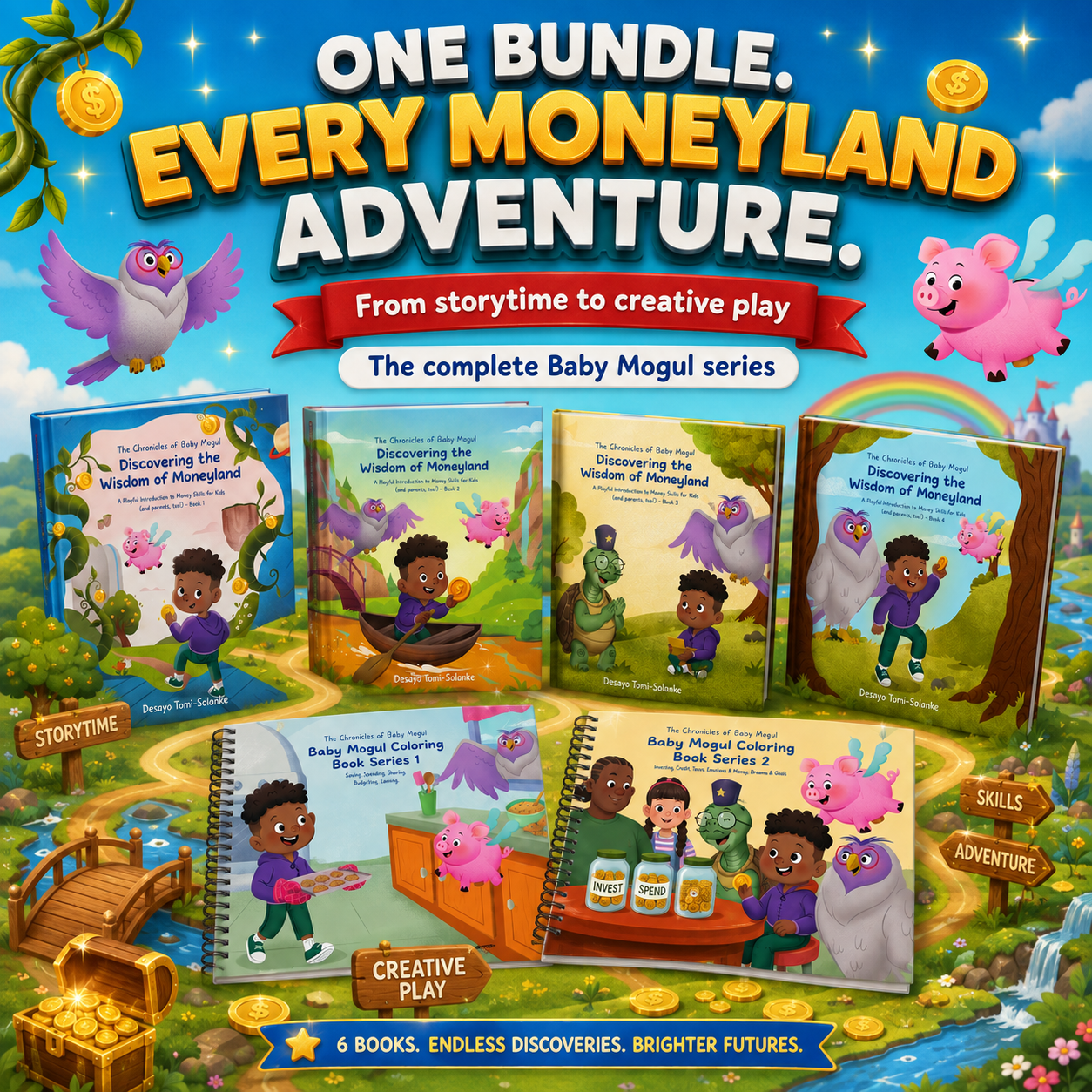 Complete Baby Mogul Collection featuring all 6 hardcover illustration and coloring book set