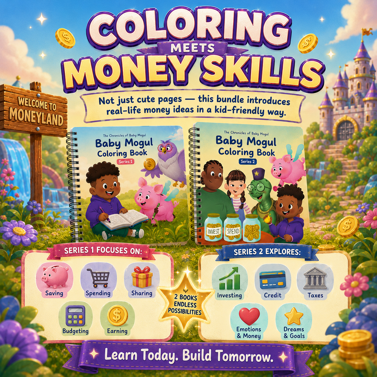 The Chronicles of Baby Mogul Coloring Book Set 2-book bundle