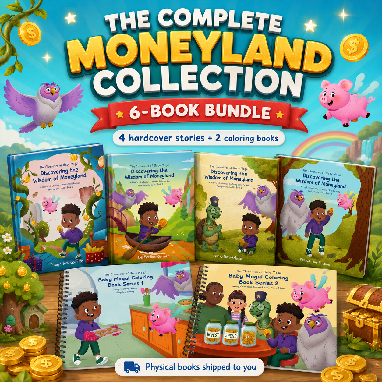 Complete Baby Mogul Collection featuring all 6 hardcover illustration and coloring book set