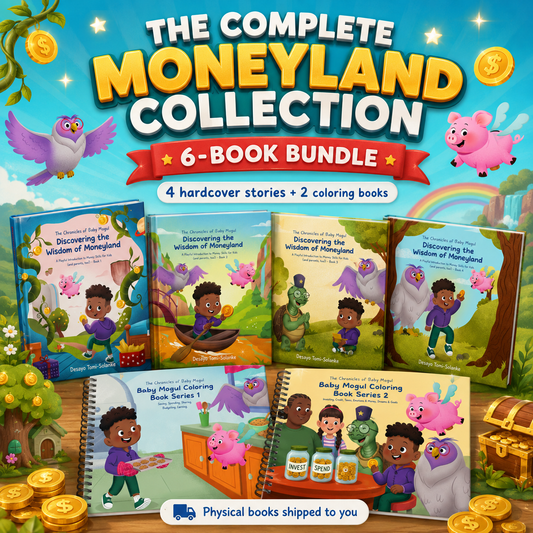 Complete Baby Mogul Collection featuring all 6 hardcover illustration and coloring book set