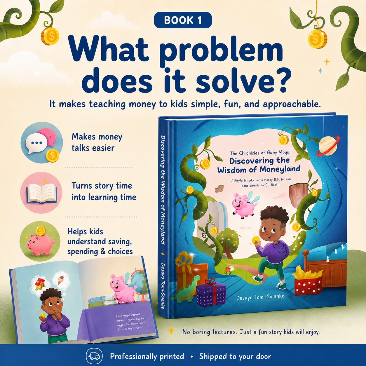 The Chronicles of Baby Mogul Book 1 helps parents teach kids about money in a fun and simple way