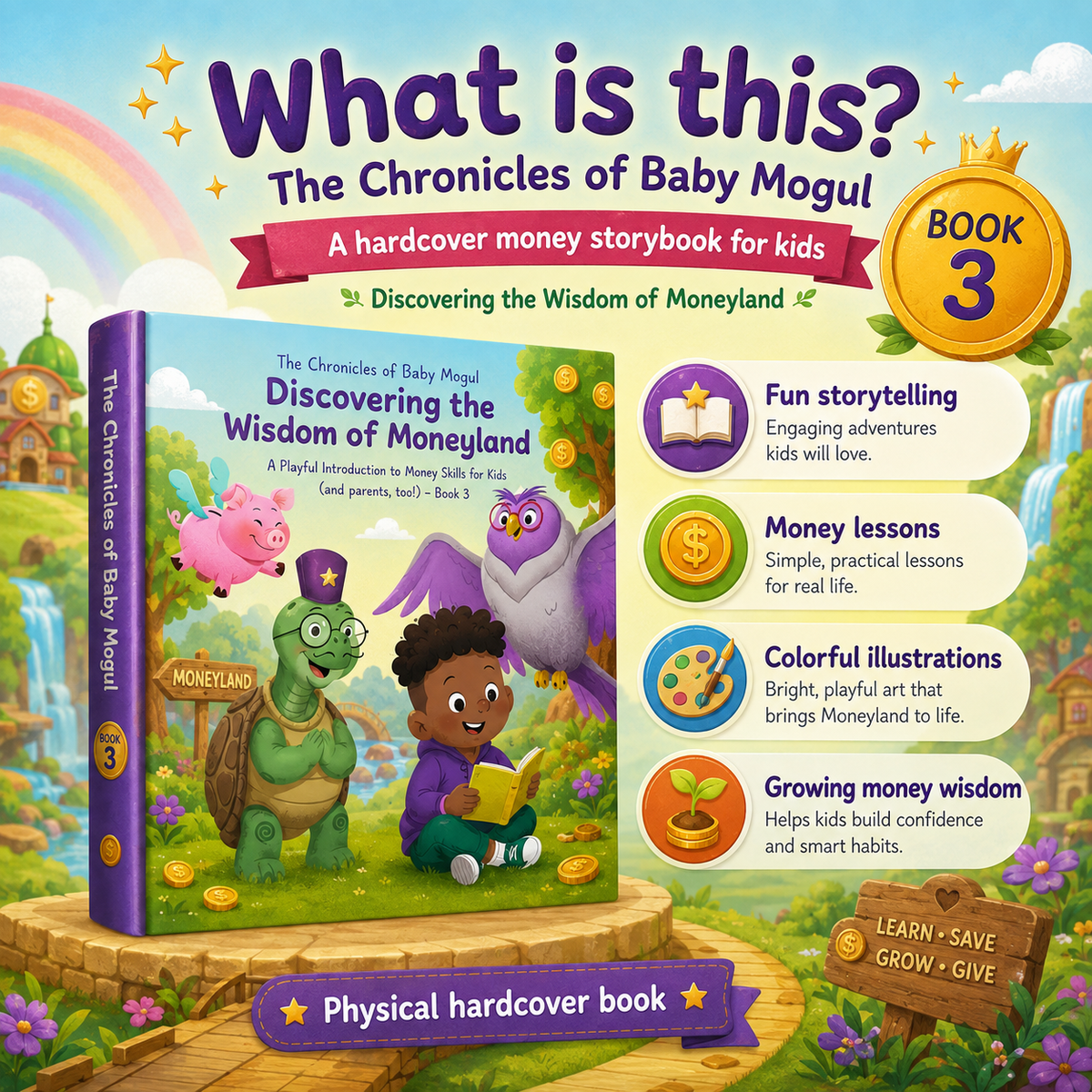 The Chronicles of Baby Mogul Book 3 hardcover financial literacy storybook for kids