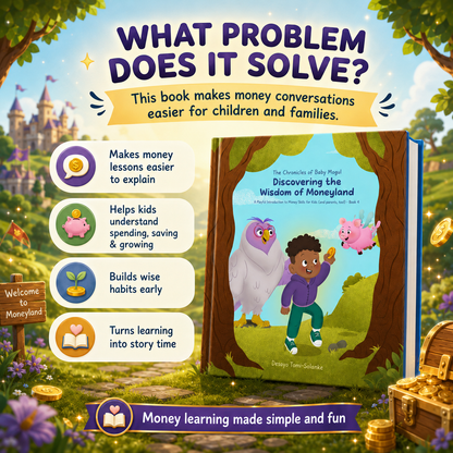 Physical hardcover copy of The Chronicles of Baby Mogul Book 4 with full-color illustrated story pages
