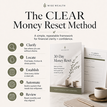 30-Day Money Reset Workbook | Fillable & Printable Budget PDF