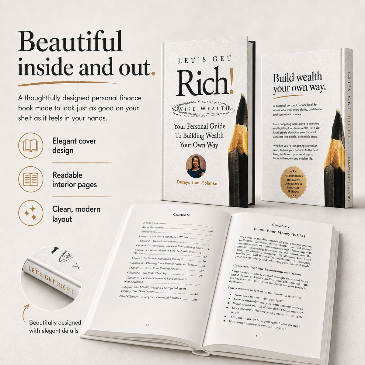 Let's Get Rich Book personal finance guide hardcover book