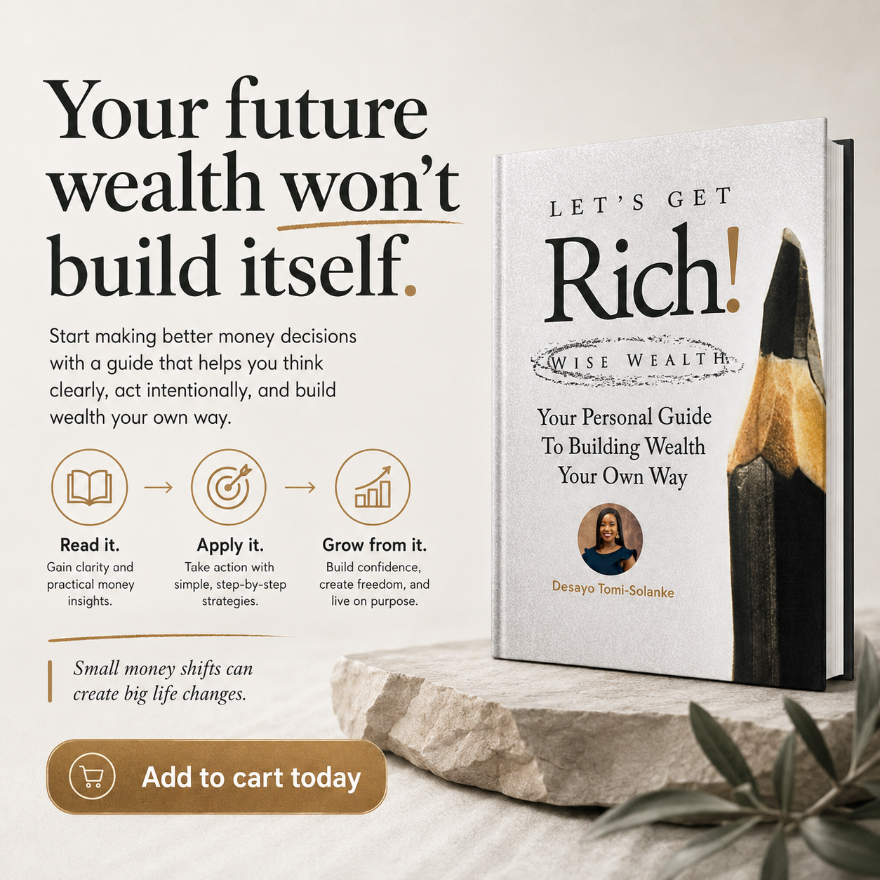 Let's Get Rich Book personal finance guide hardcover book