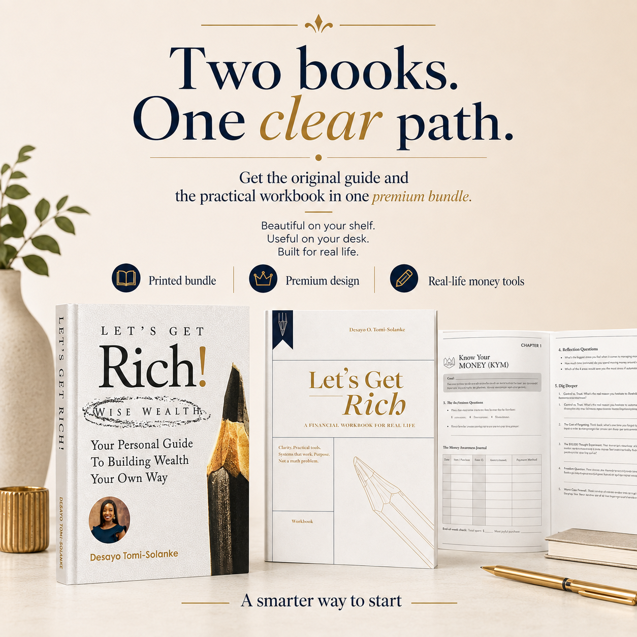 Let’s Get Rich Book + Workbook Bundle hardcover set
