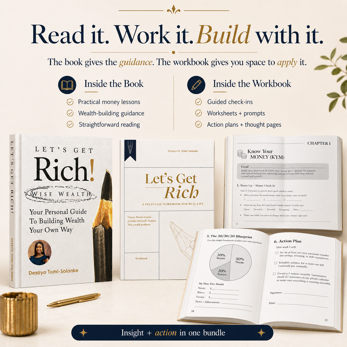 Let’s Get Rich Book + Workbook Bundle hardcover set