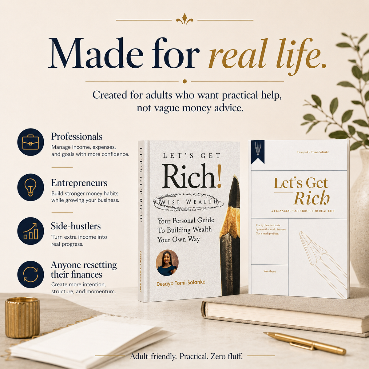 Let’s Get Rich Book + Workbook Bundle hardcover set