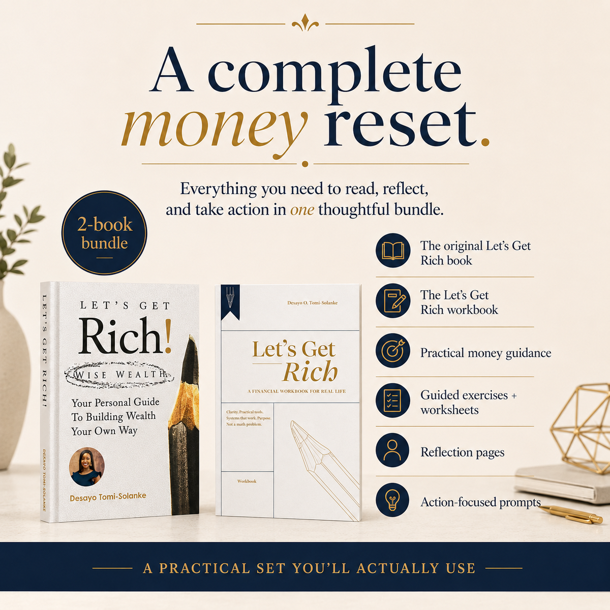 Let’s Get Rich Book + Workbook Bundle hardcover set