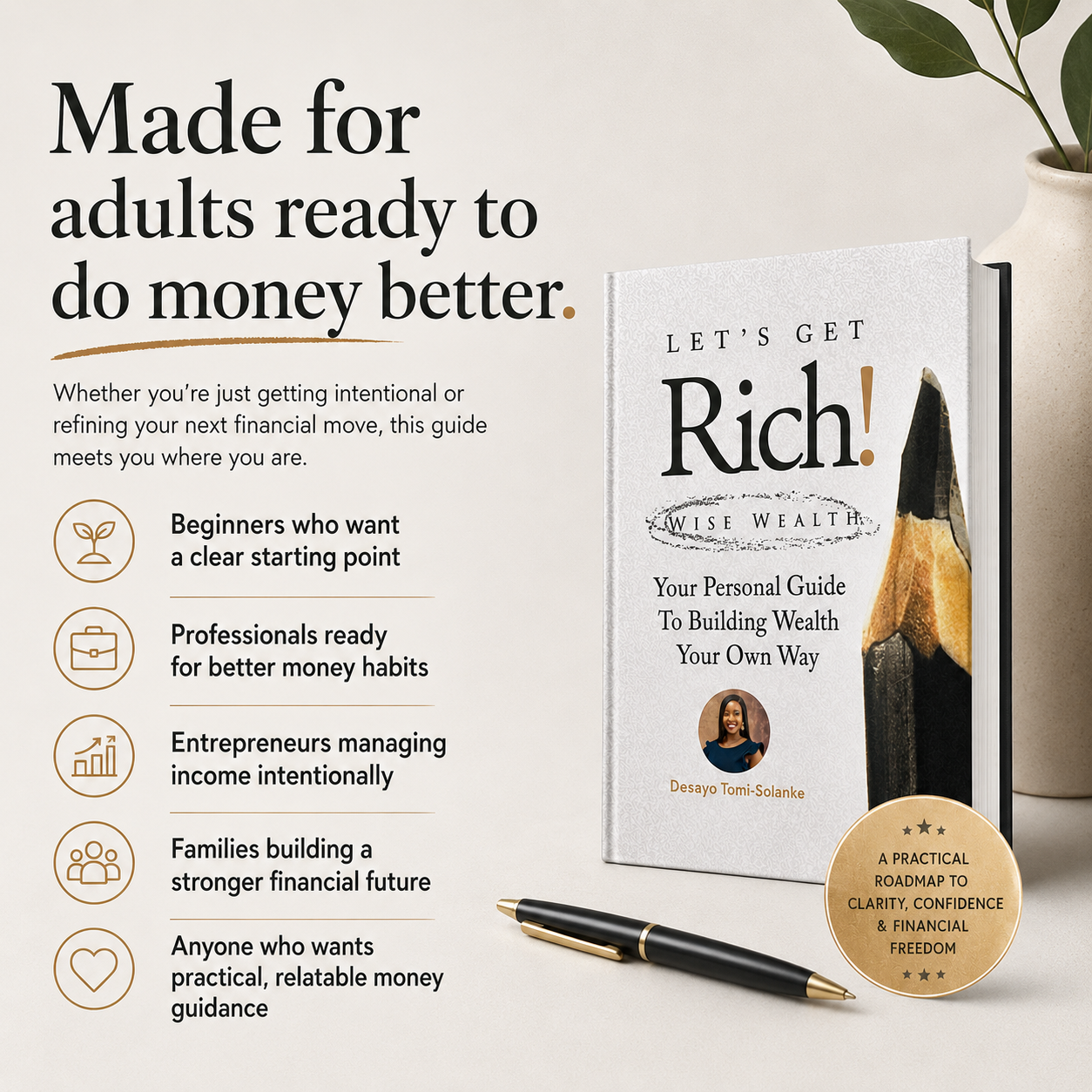 Let's Get Rich Book personal finance guide hardcover book