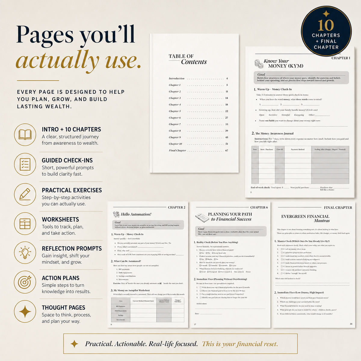 Let's Get Rich Workbook personal finance workbook