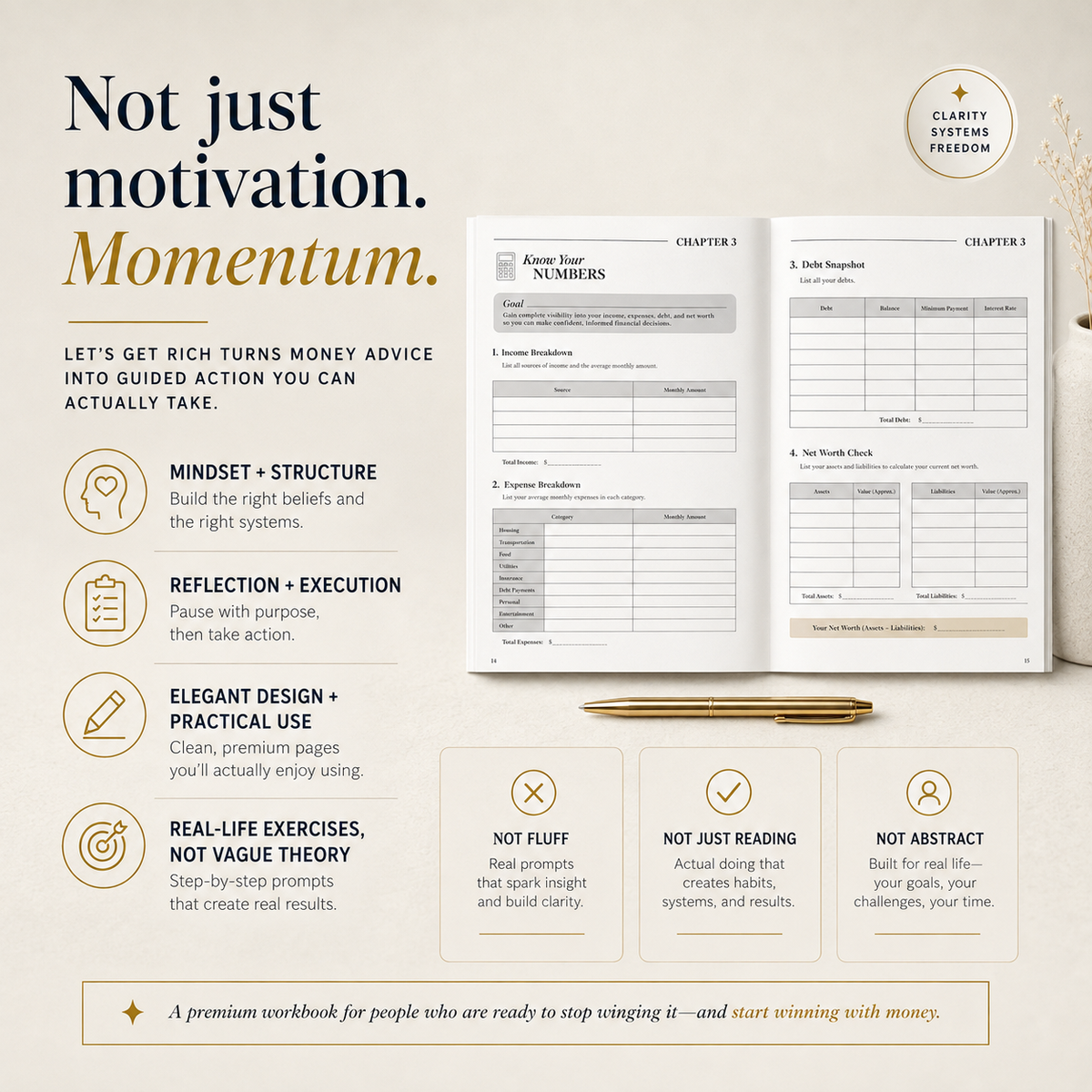 Let's Get Rich Workbook personal finance workbook