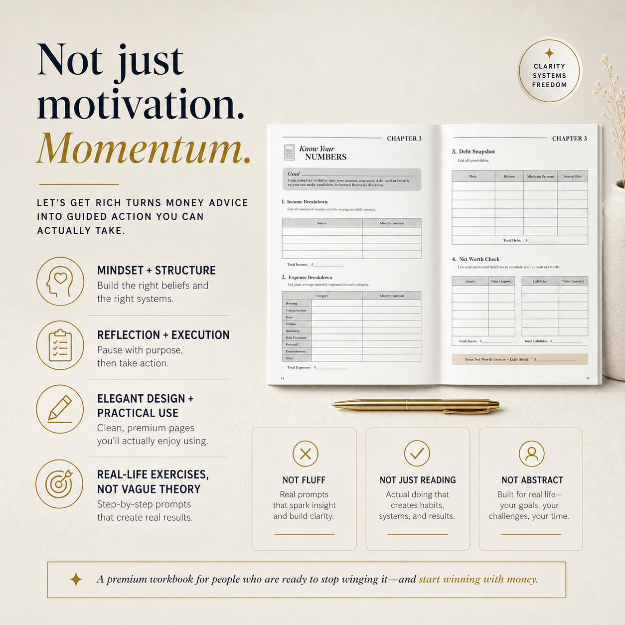 Let's Get Rich Workbook personal finance workbook