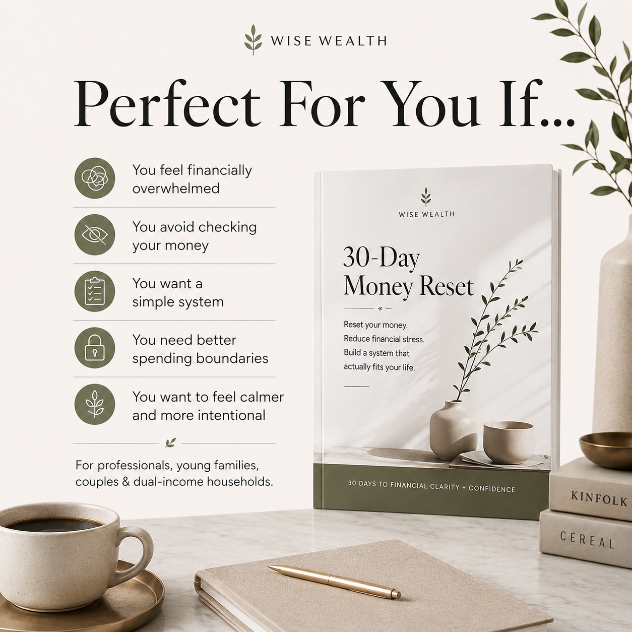 30-Day Money Reset Workbook | Fillable & Printable Budget PDF